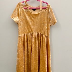 Adorable Velvet Peek a Boo Shoulder Dress